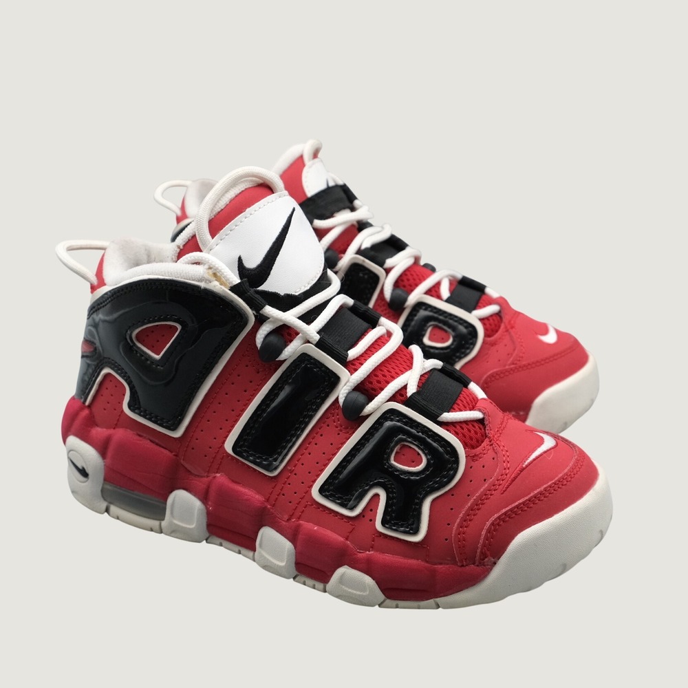 Nike Air More Uptempo GS 5Y Wmn 6.5 Red Black White 415082-600 Sneakers